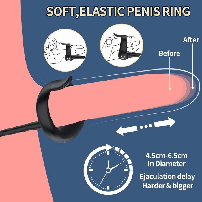 Adjustable Penis Ring Anal Vibrator Lusty Age Male Sex Toys