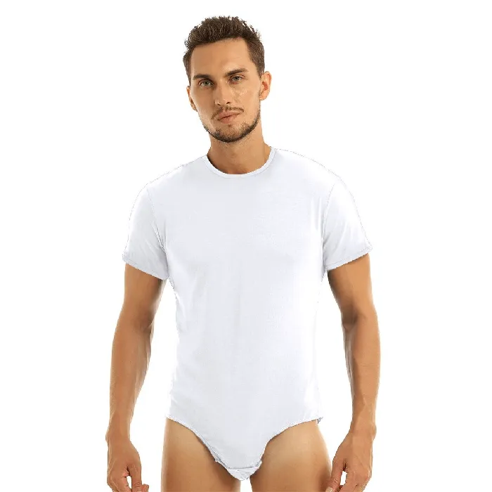 Adult Mens Lover TurnDown Collar Bodysuit Bulge Pouch Sexy Romper with Crotch Closure EVEs SECRETS Female Sex Toys