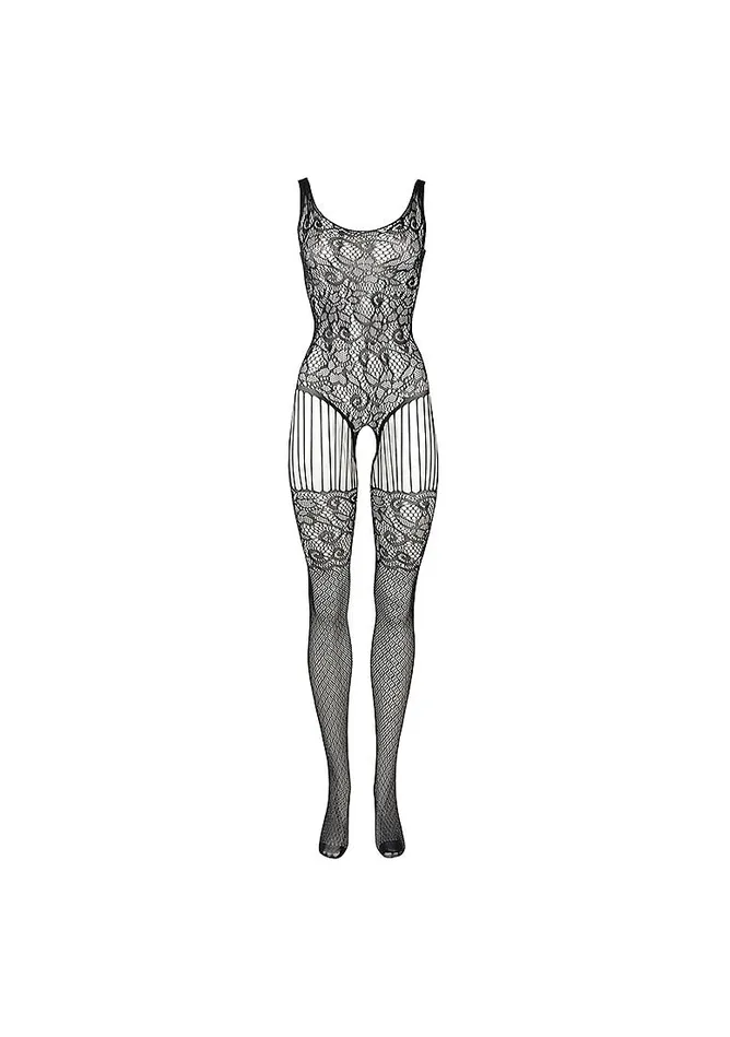 Bodystockings Playsuits Le Desir Bliss Lingerie LACE AND FISHNET BODYSTOCKING Black Le Desir Bliss Lingerie