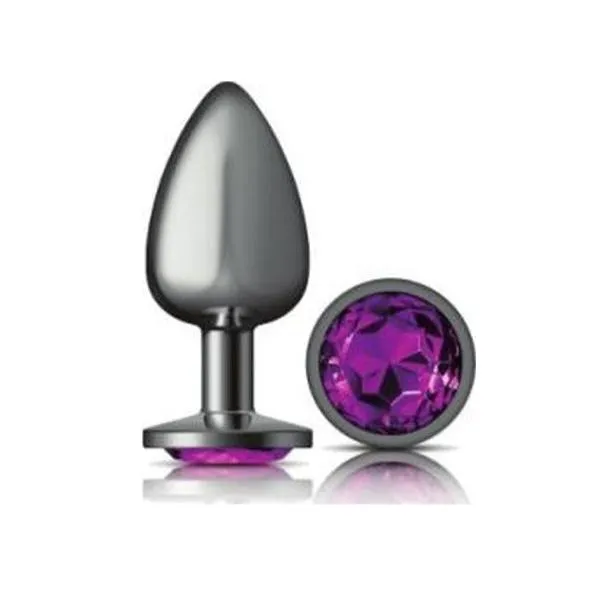 Cheeky Charms Large Round Butt Plug with Purple Jewel Cheeky Charms Anal