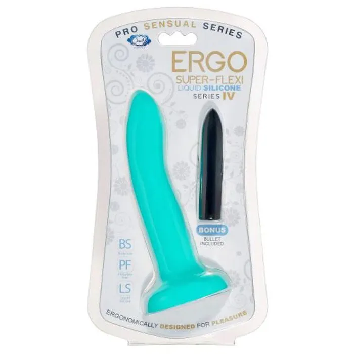 Cloud 9 Novelties Female Sex Toys Ergo Super Flexi IV Dong Soft and Flexible Liquid Silicone With Vibrator Teal Cloud 9 Novelties Female Sex Toys Ergo Super Flexi IV Dong Soft and Flexible Liquid Silicone With Vibrator Teal