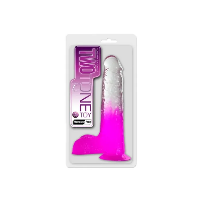 Dildos TWO TONE 7 inch DONG Clear Purple Dildo with Balls NMC