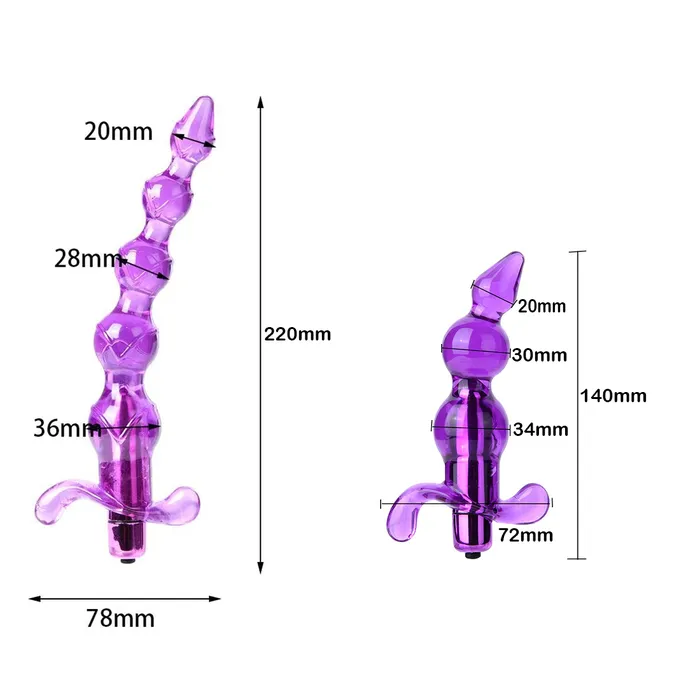 EVEs SECRETS Anal Jelly Beaded Anal Vibrators In Two Sizes Silicone Anal Beads