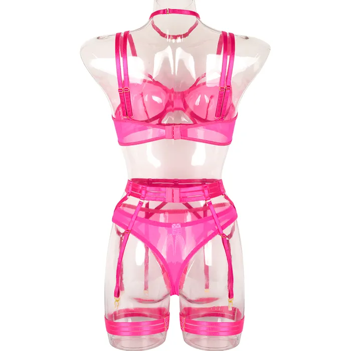 EVEs SECRETS Couples Female Erotic 4Piece Sensual Lingerie Transparent Sexy Shelf Lace Underwear