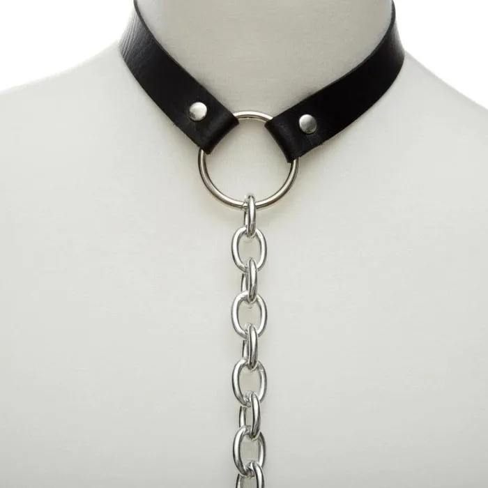 EVEs SECRETS Female Sex Toys Chain Jewelry Body Harness Faux Leather Choker Harness for Women Sexy Fashion Accessories