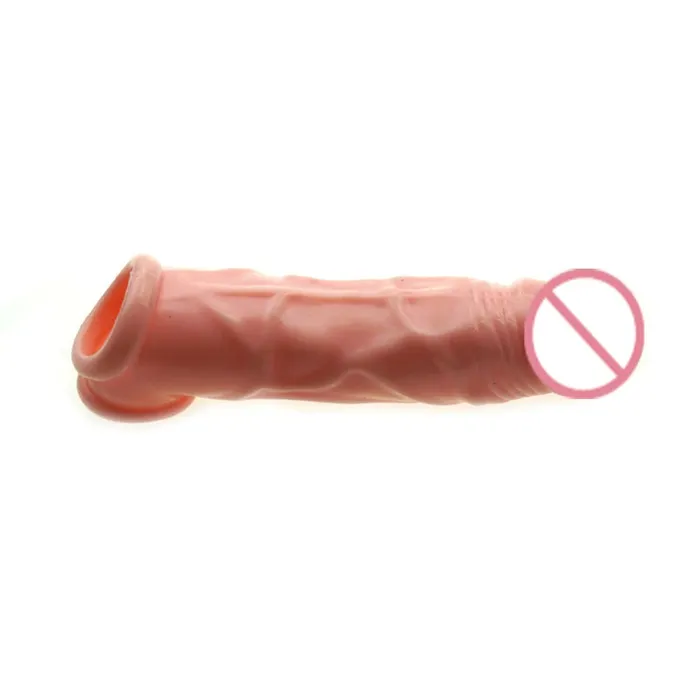 EVEs SECRETS Male Sex Toys Simulated Penis Extension for Men Embossed Silicone Cock Sleeve Male Sex Toys