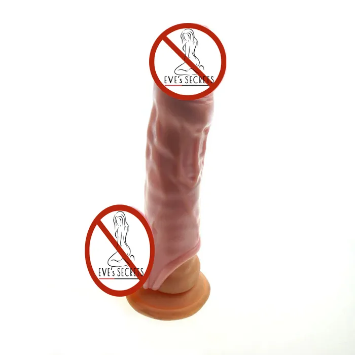 EVEs SECRETS Male Sex Toys Simulated Penis Extension for Men Embossed Silicone Cock Sleeve Male Sex Toys