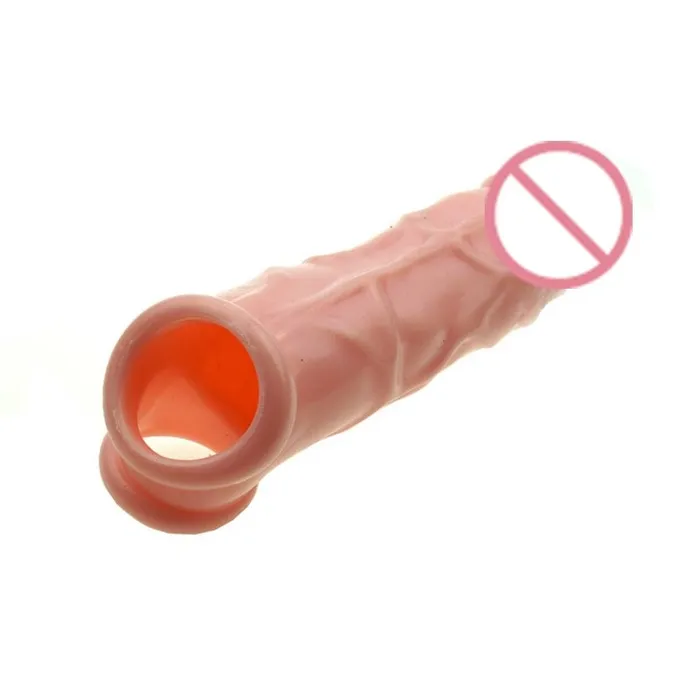 EVEs SECRETS Male Sex Toys Simulated Penis Extension for Men Embossed Silicone Cock Sleeve Male Sex Toys