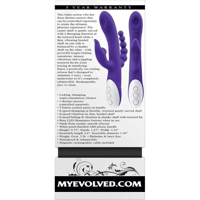 Evolved Novelties Lick Me Triple Stim Vibe Purple Vibrators Evolved Novelties Lick Me Triple Stim Vibe Purple Vibrators