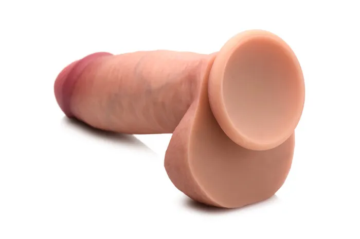 Female Sex Toys Curve Toys Jock Dual Density Silicone Realistic Dildo with Balls 7 inch
