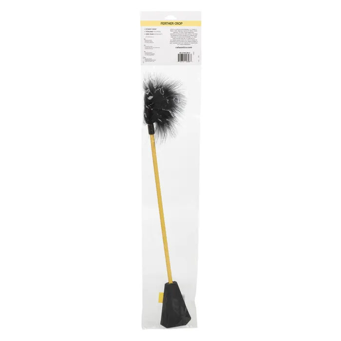 Male Sex Toys CalExotics Boundless FEATHER CROP Dual Ended Faux Leather Crop and Tickling Feather Whip