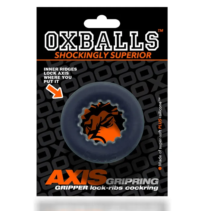 Oxballs Anal Axis Rib Griphold Cockring Black Ice Oxballs Anal Axis Rib Griphold Cockring Black Ice