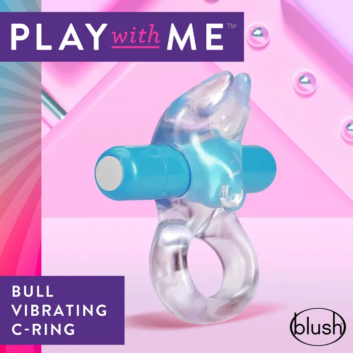 Play with Me Bull Vibrating CRing in Blue Blush Couples