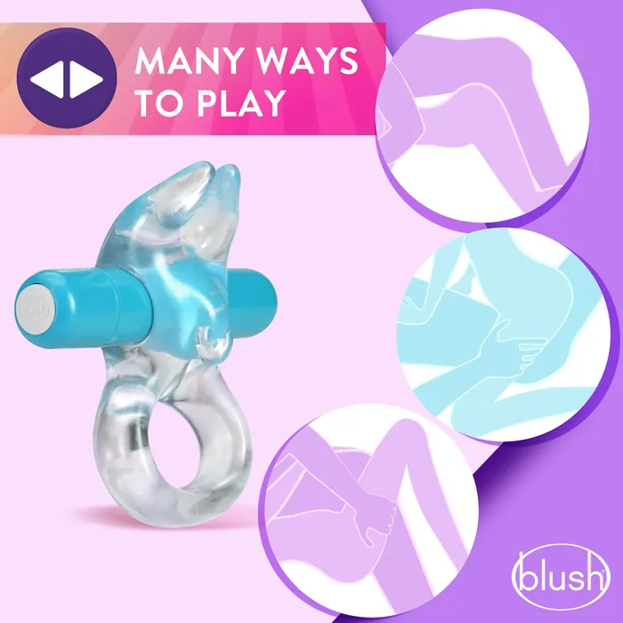 Play with Me Bull Vibrating CRing in Blue Blush Couples