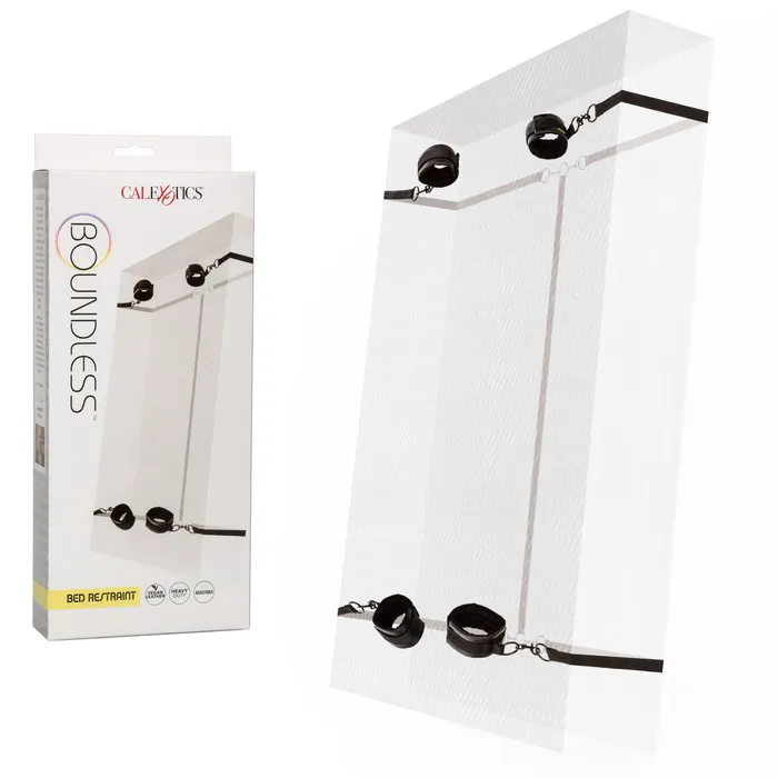 Restraints CalExotics BOUNDLESS BED RESTRAINT Black Under Bed Restraint includes Tethers and Wrist and Ankle Cuffs Restraints CalExotics BOUNDLESS BED RESTRAINT Black Under Bed Restraint includes Tethers and Wrist and Ankle Cuffs