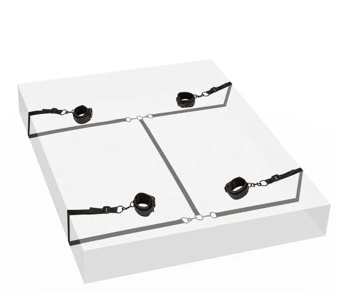 Restraints CalExotics BOUNDLESS BED RESTRAINT Black Under Bed Restraint includes Tethers and Wrist and Ankle Cuffs