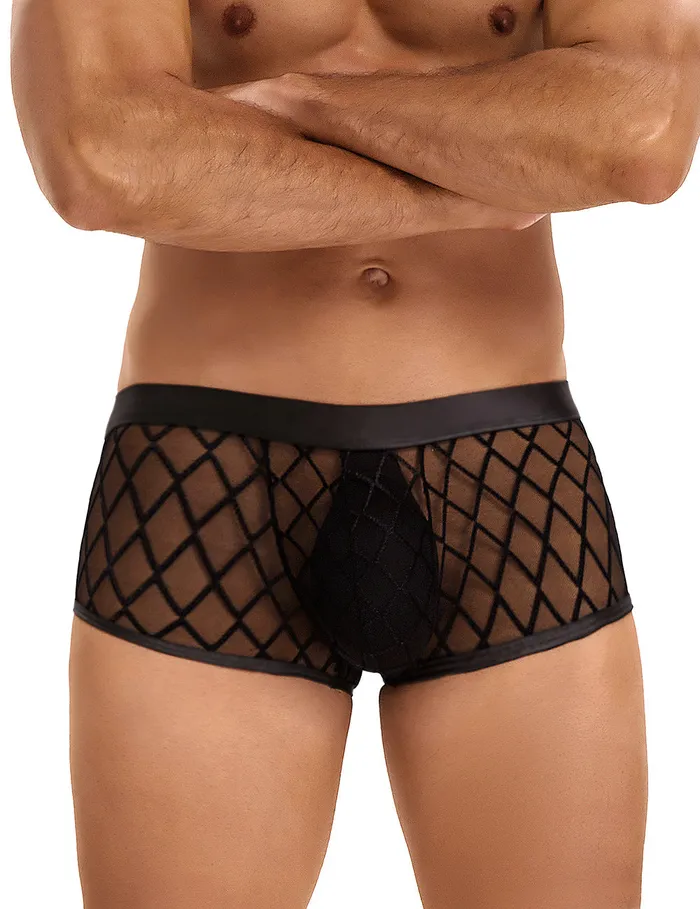 Scandals Anal Mens Sheer Black Boxer Underwear HighQuality Sexy Design By Scandals