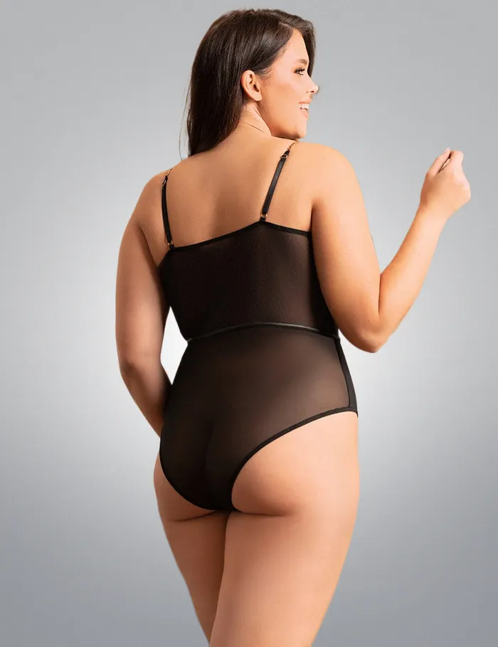 Teddies And Bodies Scandals Lingerie WetLook Mesh Bodysuit Seductive Sheen Stretchy Mesh and Contemporary Design