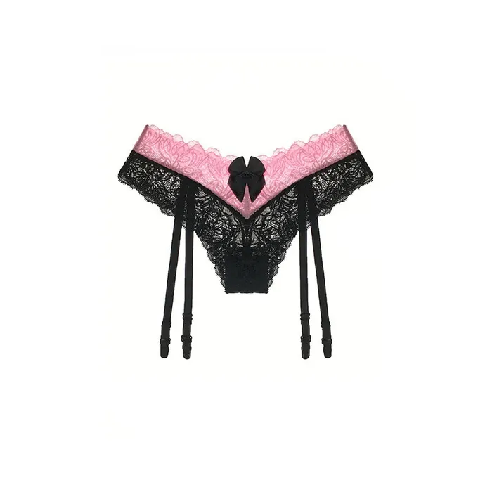 Tempting Garter Belt with Stockings Womens Sexy Lace Lingerie with Bowknot EVEs SECRETS Female Sex Toys