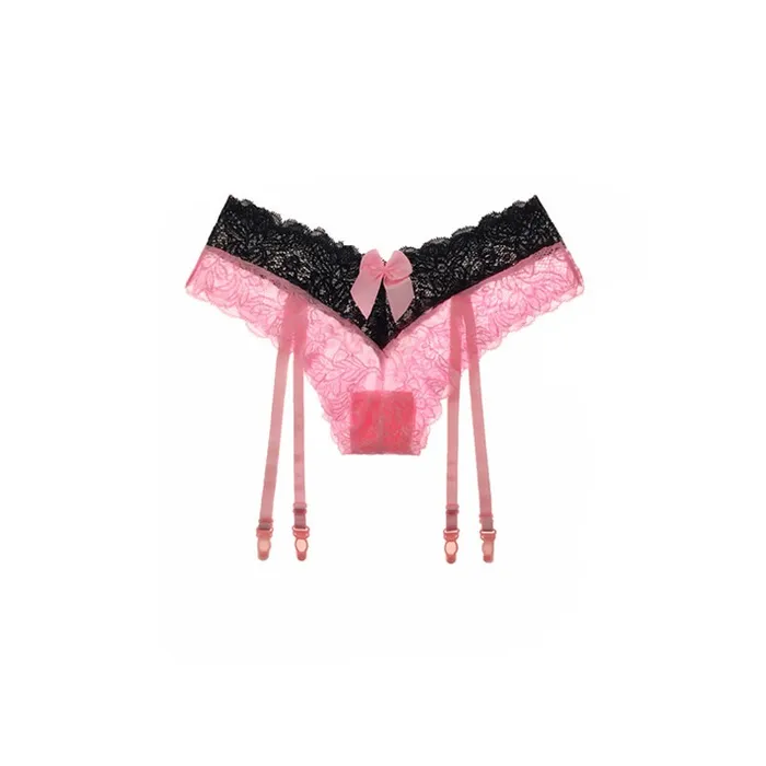 Tempting Garter Belt with Stockings Womens Sexy Lace Lingerie with Bowknot EVEs SECRETS Female Sex Toys