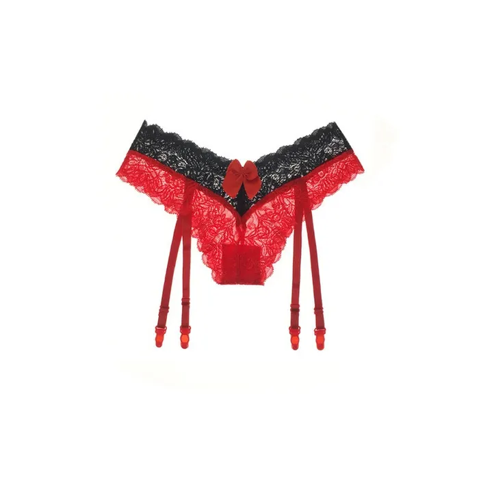 Tempting Garter Belt with Stockings Womens Sexy Lace Lingerie with Bowknot EVEs SECRETS Female Sex Toys