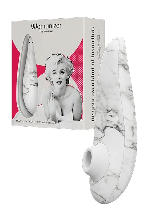 Womanizer MARILYN MONROE Special Edition Clitoral Suction Stimulator White Marble Womanizer Female Sex Toys Womanizer MARILYN MONROE Special Edition Clitoral Suction Stimulator White Marble Womanizer Female Sex Toys