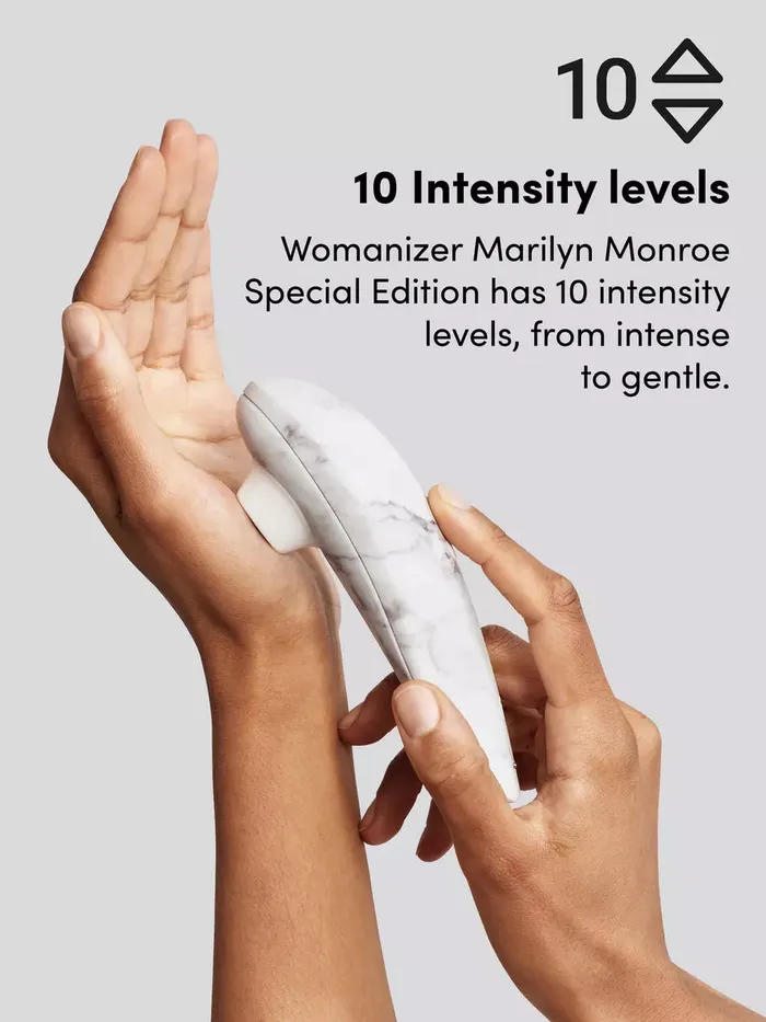 Womanizer MARILYN MONROE Special Edition Clitoral Suction Stimulator White Marble Womanizer Female Sex Toys