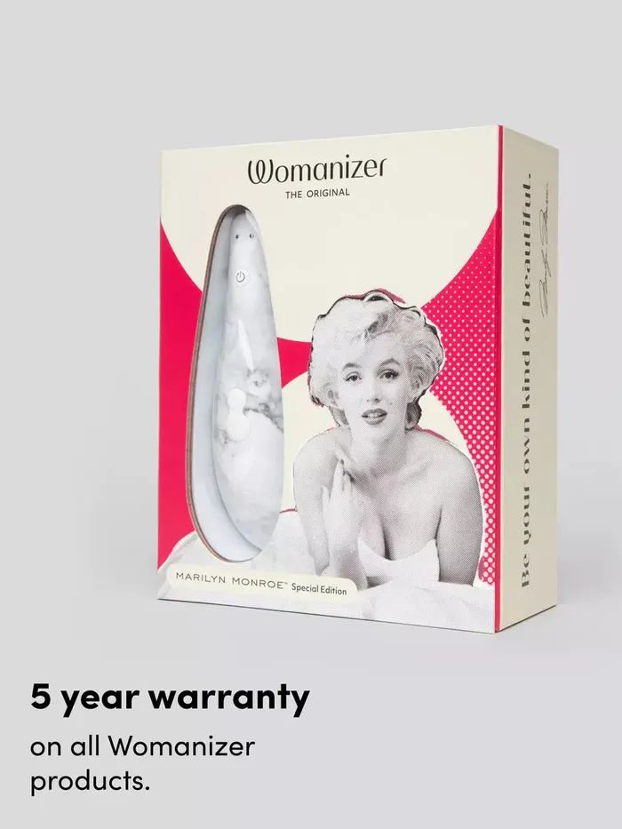 Womanizer MARILYN MONROE Special Edition Clitoral Suction Stimulator White Marble Womanizer Female Sex Toys