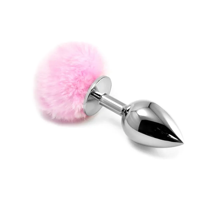 Anal Pompon Metal Plug Large Silver LOVETOY