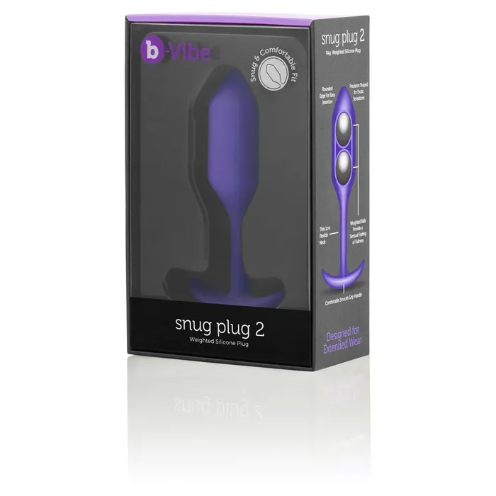 bVibe Snug Plug 2 Weighted Silicone Butt Plug Purple bVibe Anal