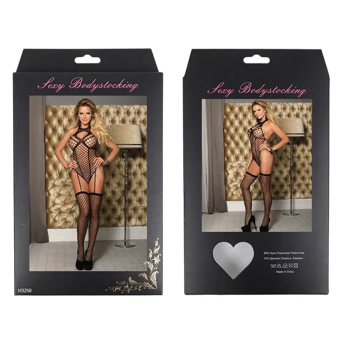 Bodystocking 1 Pc Fishnet Black Body Stocking FRISKY BUSINESS SG Anal