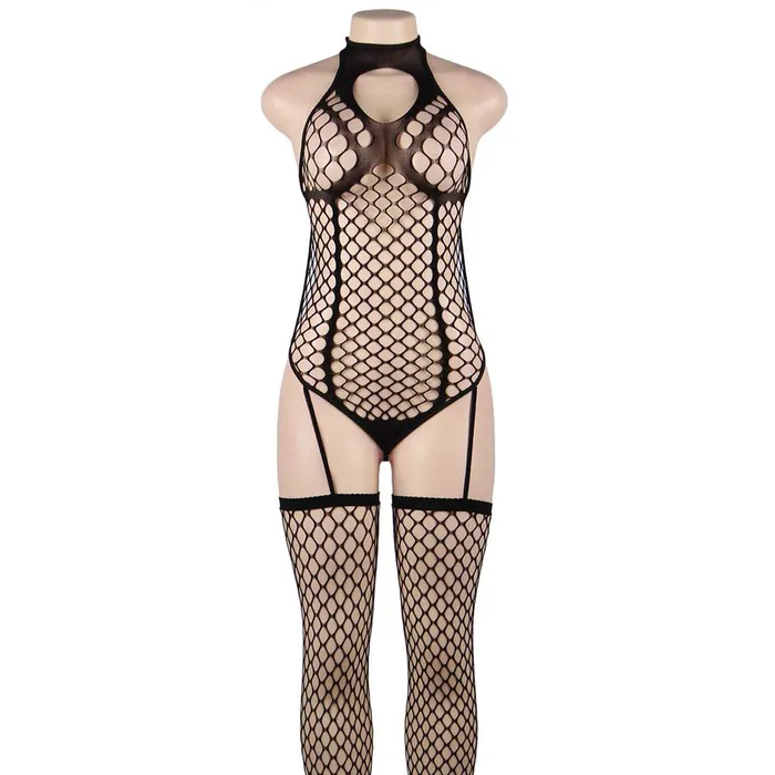 Bodystocking 1 Pc Fishnet Black Body Stocking FRISKY BUSINESS SG Anal