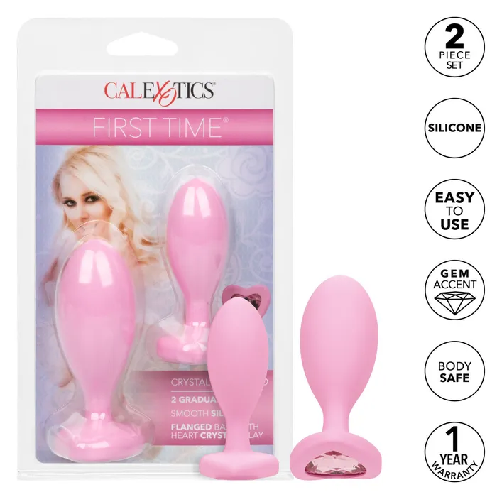 CalExotics Vibrators First Time Love Crystal Booty Duo Pink CalExotics Vibrators First Time Love Crystal Booty Duo Pink