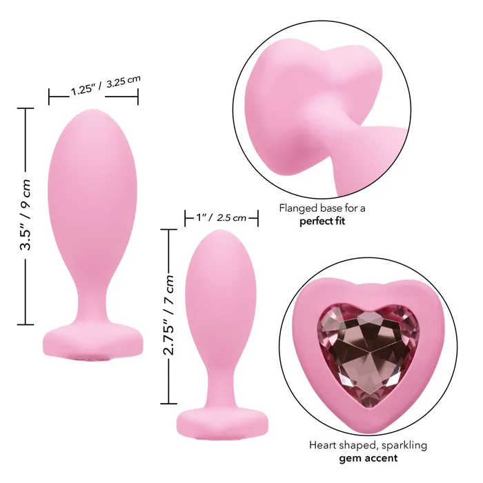 CalExotics Vibrators First Time Love Crystal Booty Duo Pink CalExotics Vibrators First Time Love Crystal Booty Duo Pink