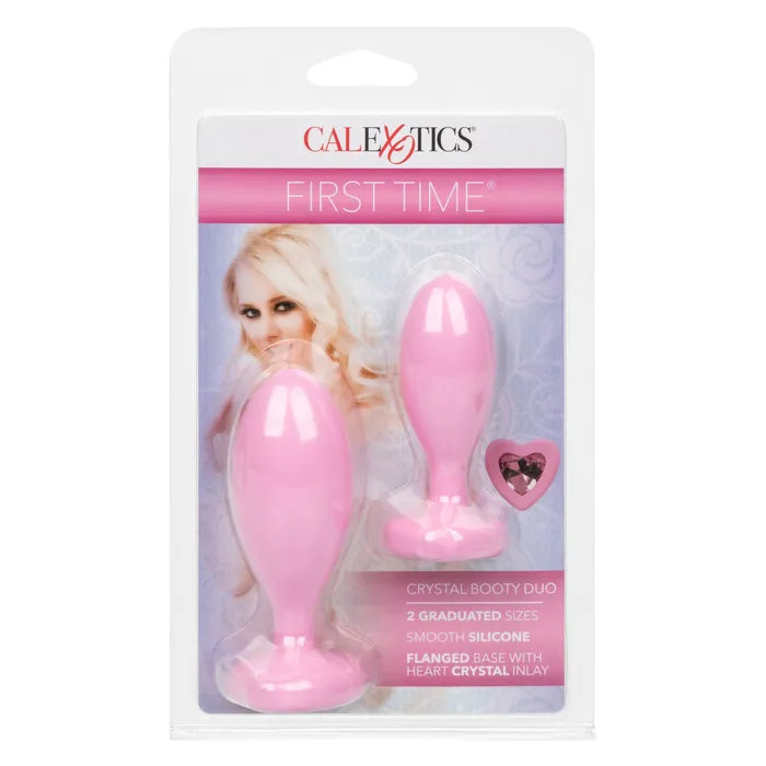 CalExotics Vibrators First Time Love Crystal Booty Duo Pink CalExotics Vibrators First Time Love Crystal Booty Duo Pink
