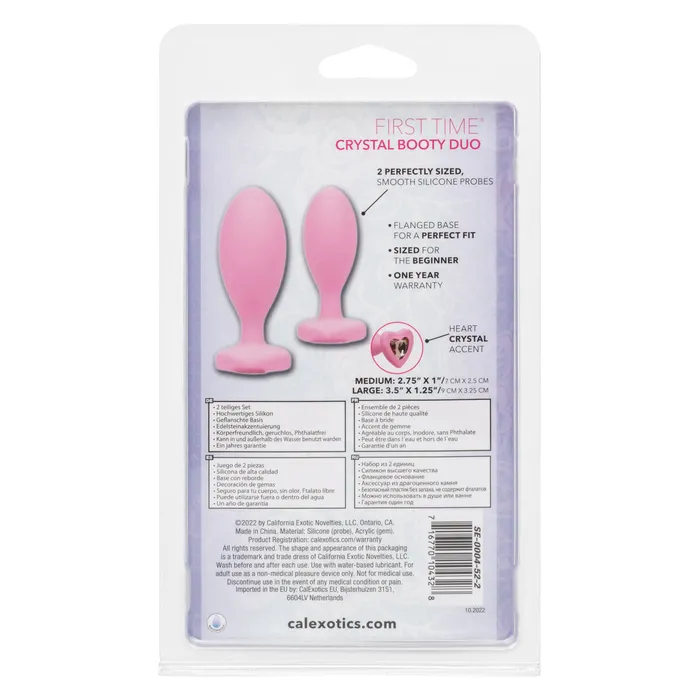 CalExotics Vibrators First Time Love Crystal Booty Duo Pink CalExotics Vibrators First Time Love Crystal Booty Duo Pink