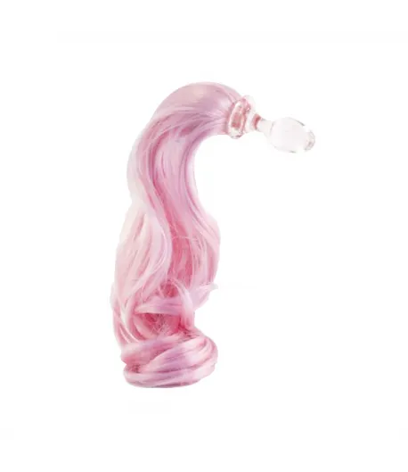 Crystal Delight Anal Baby Pink Crystal Minx Detachable Faux Pony Tail Plug