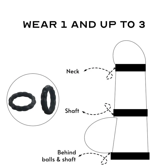 FlexiRing Silicone Cock Rings FRISKY BUSINESS SG Male Sex Toys