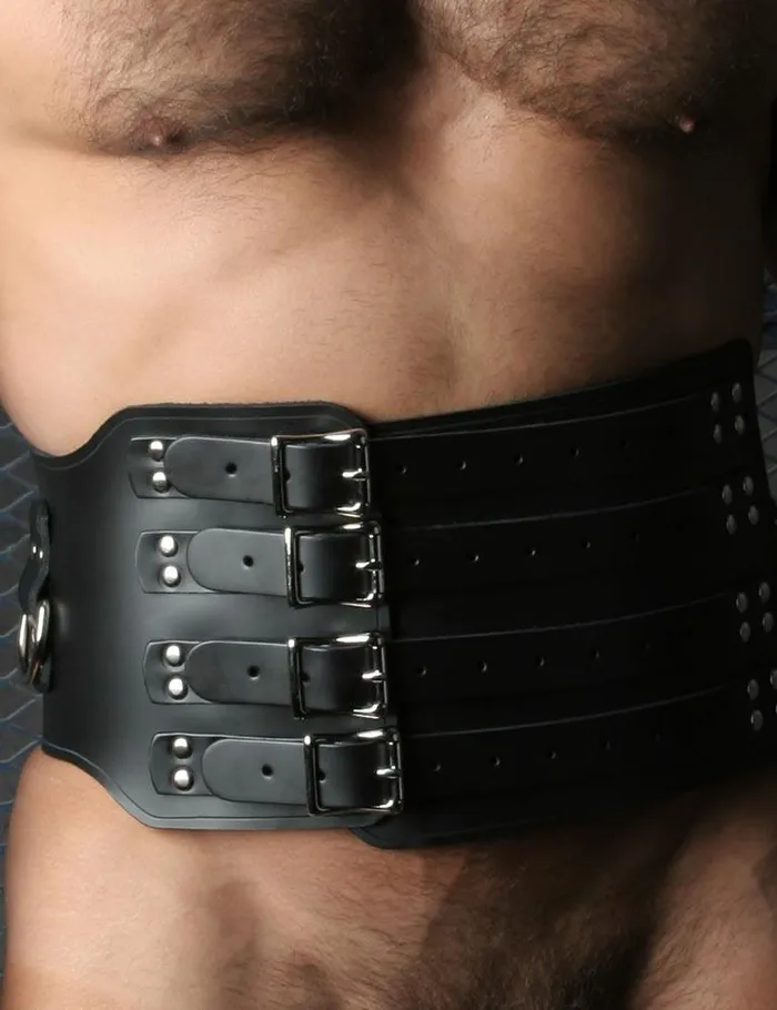 Heavy Leather Waist Cincher vendorunknown Restraints