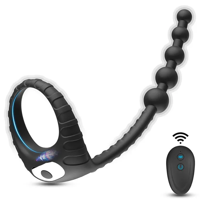 Male Sex Toys FRISKY BUSINESS SG DuoVibe Vibrating Cock Ring Anal Beads