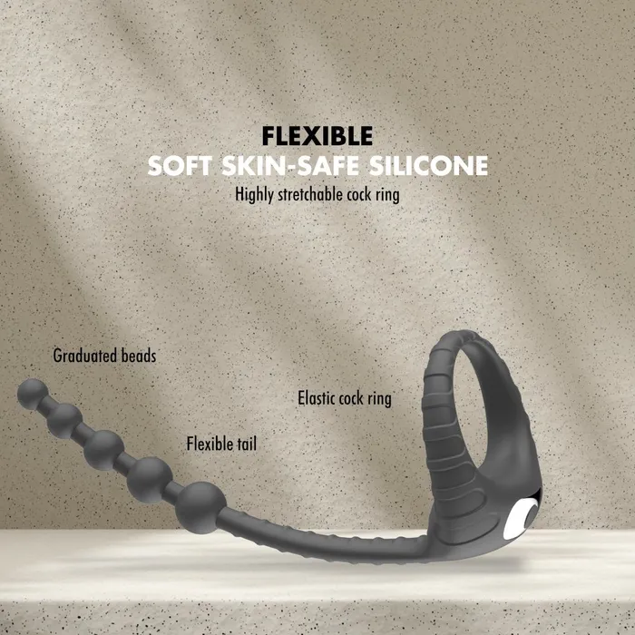 Male Sex Toys FRISKY BUSINESS SG DuoVibe Vibrating Cock Ring Anal Beads