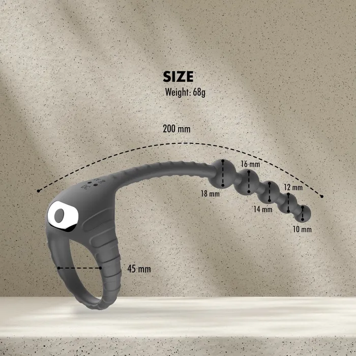 Male Sex Toys FRISKY BUSINESS SG DuoVibe Vibrating Cock Ring Anal Beads