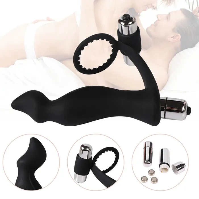 Male Sex Toys HEXHER Double Stimulate Cock Ring and Butt Plug