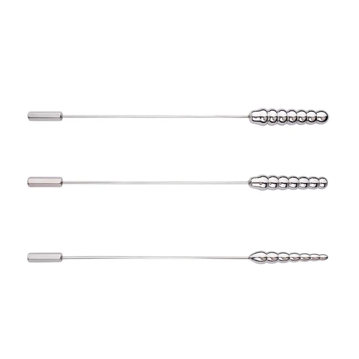 Male Sex Toys Twin Thrill Stainless Steel Dualended Urethral Soundings FRISKY BUSINESS SG