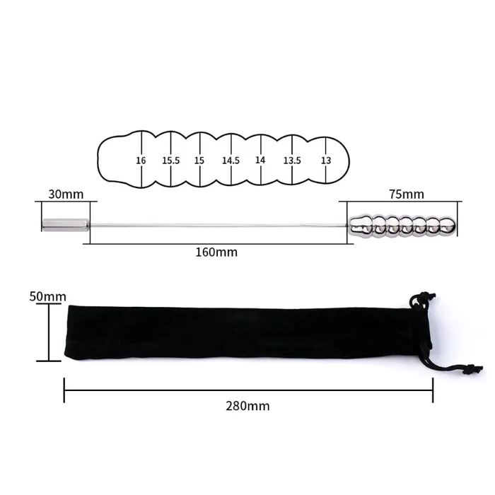 Male Sex Toys Twin Thrill Stainless Steel Dualended Urethral Soundings FRISKY BUSINESS SG