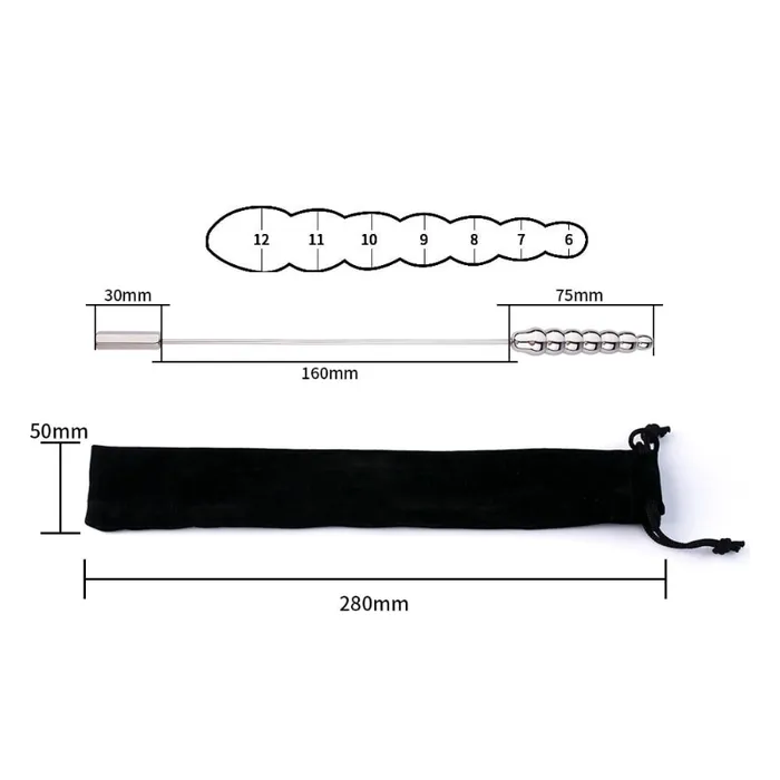 Male Sex Toys Twin Thrill Stainless Steel Dualended Urethral Soundings FRISKY BUSINESS SG