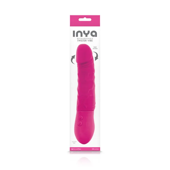 NS Novelties Vibrators INYA Twister Realistic Vibrating Dildo Pink