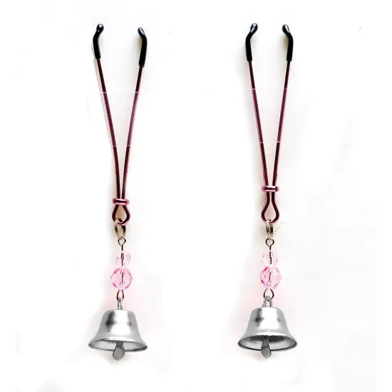 Traveling Tickle Trunk Nipple Clamps Tweezer with Bells Female Sex Toys