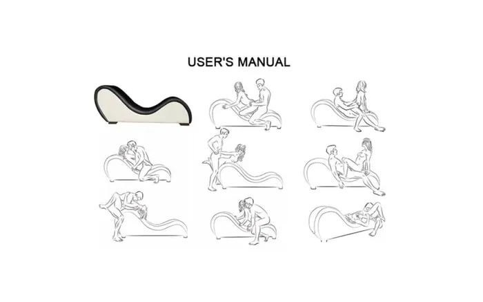 Vibrators Daytona Kama Sutra Quilted and Studded Chaise Love Lounge BlackWhite