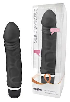 Vibrators Silicone Classic 7 Function THICK Veined Vibrator Black Sugar and Sas Vibrators Silicone Classic 7 Function THICK Veined Vibrator Black Sugar and Sas